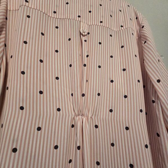 Torrid Floral Stripe Georgette Top Blouse Womens 3X Pink Popover Boho Cottage - Picture 9 of 10